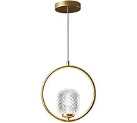 WQHPLMD Pendant Lamp with Glass Shade Adjustable Ceiling Light for Kitchen Island, Hallway And Cafe - Gold Tone