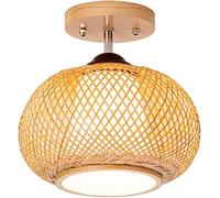WQHPLMD Pendente Retro Rattan - Lampada da Cupola per Ammobiliare, Camera da Letto, Studiolo, Decorazione Hotel