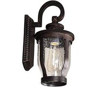 WQHPLMD Retro Aluminum Art Rain Flower Glass Wall Light E27 Outdoor Wall Lantern for Villa Garden Aisle Antique Color