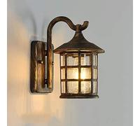 WQHPLMD Retro & Elegant Farmhouse Metal LED Sconce Lamp - Clear Glass, Oil-Rubbed Brass Finish