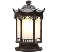 WQHPLMD Retro Garden Post Lamp with Frosted PC Shade And Weather-Resistant for Outdoor Use