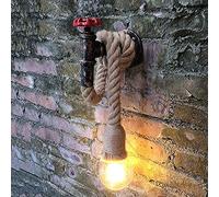 WQHPLMD Retro Hemp Rope Wall Light with Steampunk Metal - Unique Decorative Fixtures for Outdoor & Interior Spaces