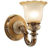 WQHPLMD Retro Iron Wall Light - Industrial Accent Lamp with Satin Glass Shade And LED