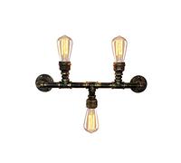 WQHPLMD Retro Steampunk Wall Light Iron Pipe Lamp Vintage Gold Rust - Craftsmanship