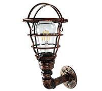 WQHPLMD Ritrod Industriale Pipa dell'Acqua Parete Leggera Vintage in Ferro battuto Tubo di Acqua Lampada Parete Sconce per la Cornice a Gabbia Metallica Barre della Camera da Letto