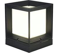 WQHPLMD Rust-Resistant Outdoor Post cap Light with Waterproof Acrylic Shade And IP54 Rating - Black Aluminum Base, Garden And Patio Decor