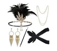 WQHPLMD Sparkling Rhinestone Headwear Feathered Headgear Set Alluring Feathered Comfortable for Halloween Singles Party