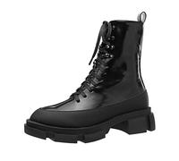 WQHPLMD Stivali da Donna Stile Rivetti Allacciati Scarpe da Cavaliere da Donna Patchwork in Gomma Bottes Tacchi grossi Stivali da Equitazione Piattaforma