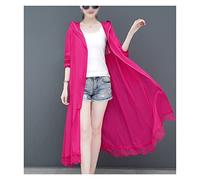 WQHPLMD Summer Women's Long Sun Protection Clothing Lace Stitching Thin Coat Women (Color : D, Size : M)