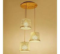WQHPLMD suspensions Chandelier Retro Style Pastoral Restaurant Bar Living Room Rattan Handmade Study Chandelier Lamp Creative Lighting, Nest Straw Rattan Color,a