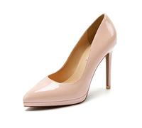 WQHPLMD Tacchi a Spillo Spessa Brevetto di Brevetto da Donna Slip sul Tallone Alto Puntato in Bocca a Bocca Bassa Sandali a Spillo Sandali da 11 cm Tacchi da 1,3 cm Suola