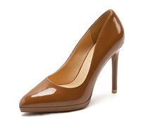 WQHPLMD Tacchi a Spillo Spessa Brevetto di Brevetto da Donna Slip sul Tallone Alto Puntato in Bocca a Bocca Bassa Sandali a Spillo Sandali da 11 cm Tacchi da 1,3 cm Suola