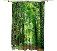 WQHPLMD Tenda per Doccia dell'hotel 65x72, Tenda da Doccia in Poliestere con Alberi e Motivi per Il Sentiero, 165x180 cm