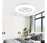 WQHPLMD Ultra-Thin Enclosed Ceiling Fan with Remote Control And LED Lights - Minimalist Style