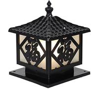 WQHPLMD Vintage Antique Post Light - Clear Glass Waterproof Decking Lamp for Garden And Patio