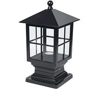 WQHPLMD Vintage Antique Post Light - Clear Glass Waterproof Decking Lamp for Garden And Patio