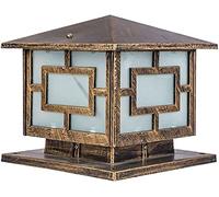 WQHPLMD Vintage Antique Post Light - Clear Glass Waterproof Decking Lamp for Garden And Patio