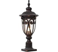 WQHPLMD Vintage Black Post Lantern for Garden And Pathway - Rustproof Outdoor Pole Lamp