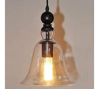 WQHPLMD Vintage Industrial Black Pendant Light Glass Chandelier - 9.8" x 8.2"