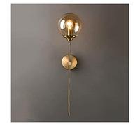 WQHPLMD Vintage Industrial Wall Montato a Parete Sconce Globe Glass Glass Omtero Light Sconce Wall Lampada con Braccio Oro Oro Madio Oro per Soggiorno Bagno