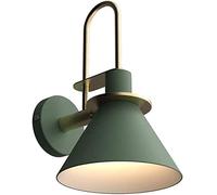 WQHPLMD Vintage Loft Wrought Iron Wall Sconce - Green And White | LED Reading Light for Bedroom, Living Room & Restaurant Decor