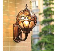 WQHPLMD Vintage Style Outdoor Wall Sconce - Waterproof Glass Shade for Home Lighting