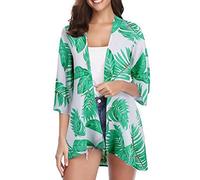 WQHPLMD Women Chiffon Kimono Cardigan Capes Casual Loose Beachwear Cover Up Kimono Blouse Top Plus Size (Color : D, Size : M)