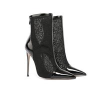 WQHPLMD Women's Ankle Boots Stiletto Pointed Toe Mesh Booties Back Zipper Party Dress Pumps Shoes
