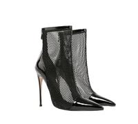 WQHPLMD Women's Ankle Boots Stiletto Pointed Toe Zipper Autumn Pumps Office Party Dress Shoes