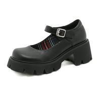 WQHPLMD Womens Platform Heels, Block Chunk High Heel Pumps Round Toe Ankle Strip Shoes for Women Party Wedding Shoes Origin China