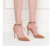 WQHPLMD Women's Pumps Closed Pointed Toe Stilettos Lace Up Party Wedding Bridal Shoes 8.5cm