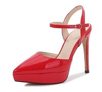 WQHPLMD Women's Pumps Pointed Toe Buckle Slingback Waterproof Platform Stiletto Shoes Solid Color Professional Shoes Heeled Sandals Suitable Ceremonial Banquet Models Catwalk
