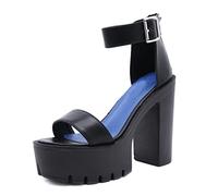 WQHPLMD Women's Strap High Block Heel Sandals Open Toe Platform Wedding Party Sandals Origin China