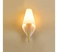 WQHPLMD Wooden Wall Light with Milky White Glass Shade, E27 LED Reading Lamp for Living Room Bedroom - Minimalist Style