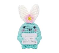 wqibq Bambola di animali all'uncinetto - Simpatico supporto emotivo fatto a mano all'uncinetto positivo | Motivational Inspirational Knit Bunny Dolls for Halloween Natale Madre Amico Casa