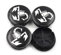 WQIUTT 4 Pezzi Auto Coprimozzi per Fiat Abarth Marea Punto 500 50mm,Copri Ruota Coppetta Coprimozzo Impermeabile Antipolvere Parti Accessori Ruote Pneumatici,A