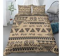 WQIZXCW Set Copripiumino Matrimoniale Boho Etnico, Biancheria da Letto Reversibile 3 Pezzi - Parure Copri Piumino 260x240 cm con Cerniera e 2 Federe 50x80 cm, 100% Microfibra