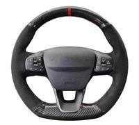 WQKRBMGU Coprivolante per auto antiscivolo in pelle scamosciata nera per Ford Focus ST-Line Fiesta ST-Line 2018-2019 Focus ST 2019-2020 Fiesta ST 2019