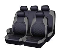 WQLTTFC 9 Pezzi Coprisedili Auto per Fiat 600 (187) 2005 2006 2007 2008 2009 2010, Pelle Auto Set Coprisedili Antisudore Traspirante Protezioni Sedile Auto Accessori,Grey