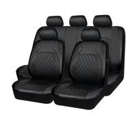 WQLTTFC 9 Pezzi Coprisedili Auto per Fiat 600 (187) 2005 2006 2007 2008 2009 2010, Pelle Auto Set Coprisedili Antisudore Traspirante Protezioni Sedile Auto Accessori,Black