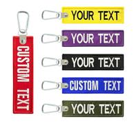 WQNMY Portachiavi personalizzati, targhetta per bagaglio, targhette portachiavi personalizzate con ricamo bifacciale, portachiavi con moschettone per zaino militare