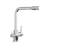 WQPMNYG Rubinetto da Cucina Cromato con Doppia Maniglia e Filtro a 3 Vie per Acqua Potabile Calda e Fredda. Realizzato in Ottone e dal Design Elegante.