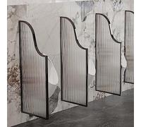 WQPMNYG Schermo di Protezione per orinatoio a Parete, divisorio per orinatoio con Telaio Matel, Pannello in Vetro Smerigliato per spazi pubblici, Ufficio (Colore: Argento, Dimensioni: Part