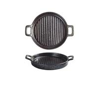 WQQYU6HKF Servire piatto Piatto da bistecca occidentale con teglia in ceramica a doppio orecchio per cucina(Nero)