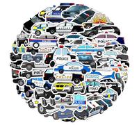 WQVSHRO 50 adesivi per auto della polizia, adesivi per auto di pattuglia, decalcomanie in vinile impermeabili per skateboard, viaggi, valigie, laptop, acqua, regalo per figlio e figlia