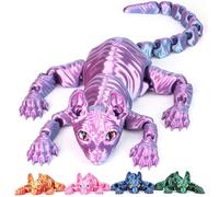 WQXWNFBA Sphynx con stampa 3D, realistica statuetta di gatto senza peli, animali stampati in 3D, giocattolo articolato flessibile, per gli amanti dei gatti, decorazione per casa e ufficio (blu rosa)