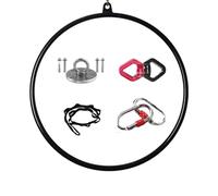 WQZzjm Aerial Hoop Set Fully, Professional Metal Lyra Hoop, Aerial Yoga Ring with 1 Ceiling Anchor, 2 Locking Carabiners, 1 Swivel Buckle, 1 Nylon Strap (Size : 90 cm (35")) (95 cm (37"))