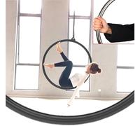 WQZzjm Aerial Lyra Hoop,Aerial Hoop, Hoop Aerial Yoga Ring for Circus Dance Gymnastics Performance, Hoop Yoga Equipment (Black Diameter 85cm(33 1/2"))