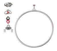 WQZzjm Aerial Lyra Hoop,Aerial Hoop Set 85cm/90 cm Aerial Lyra Hoop Fully Strength Tested 200 kg /440 lbs Single Ponit Aerial Dance Circus Ring for Yoga Acrobatics Gymnastics,85cm-3.2cm (90cm 2.5cm)