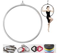 WQZzjm Aerial Lyra Hoop,Aerial Hoop Set, Lyra Hoop, 85cm/90cm Aerial Ring Set, Single Point Circus Aerial Equipment Yoga Hoop, for Dancing Studio, Aerial Fitness,85cm-2.5cm (90cm 2.5cm)